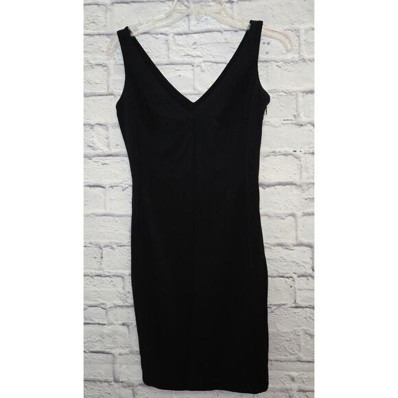 Piazza Sempione short mini black sleeveless wool dress size 38 or 8 cocktail - Picture 1 of 5